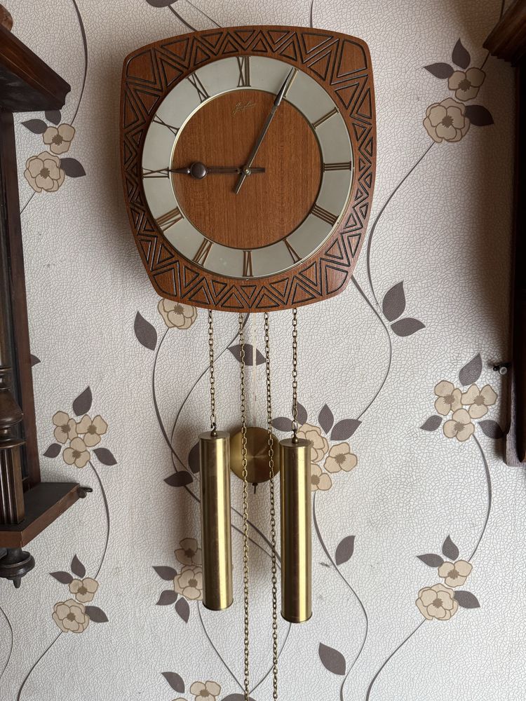 Zegar wiszący scienny Junghans 1960r teak wahadłowy wagowy antyk