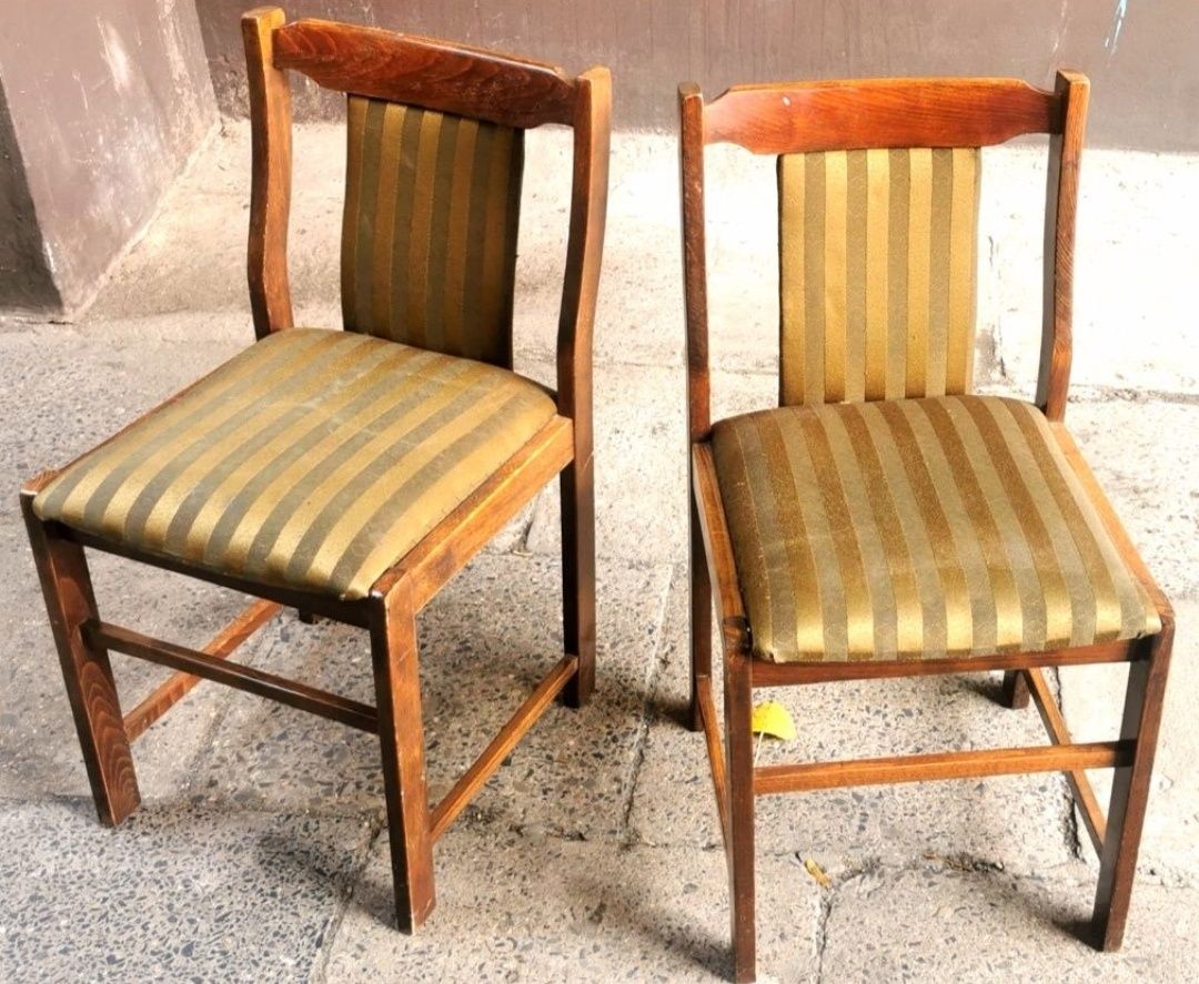 Krzesła antyk PRL 3 Sztuki vintage bukowe