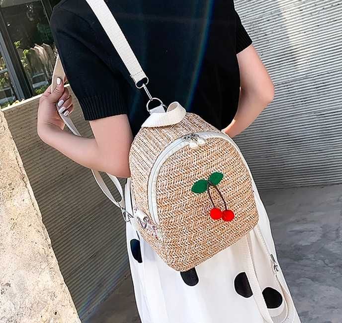 Детский соломенный мини рюкзак сумочка сумка-рюкзак для девочек солома
