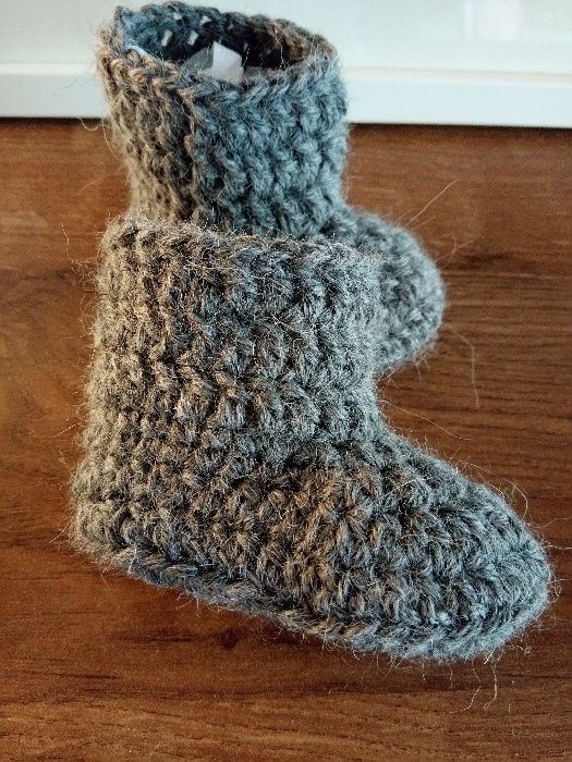 Buciki niemowlęce, do 6 miesiąca, handmade, wełniane