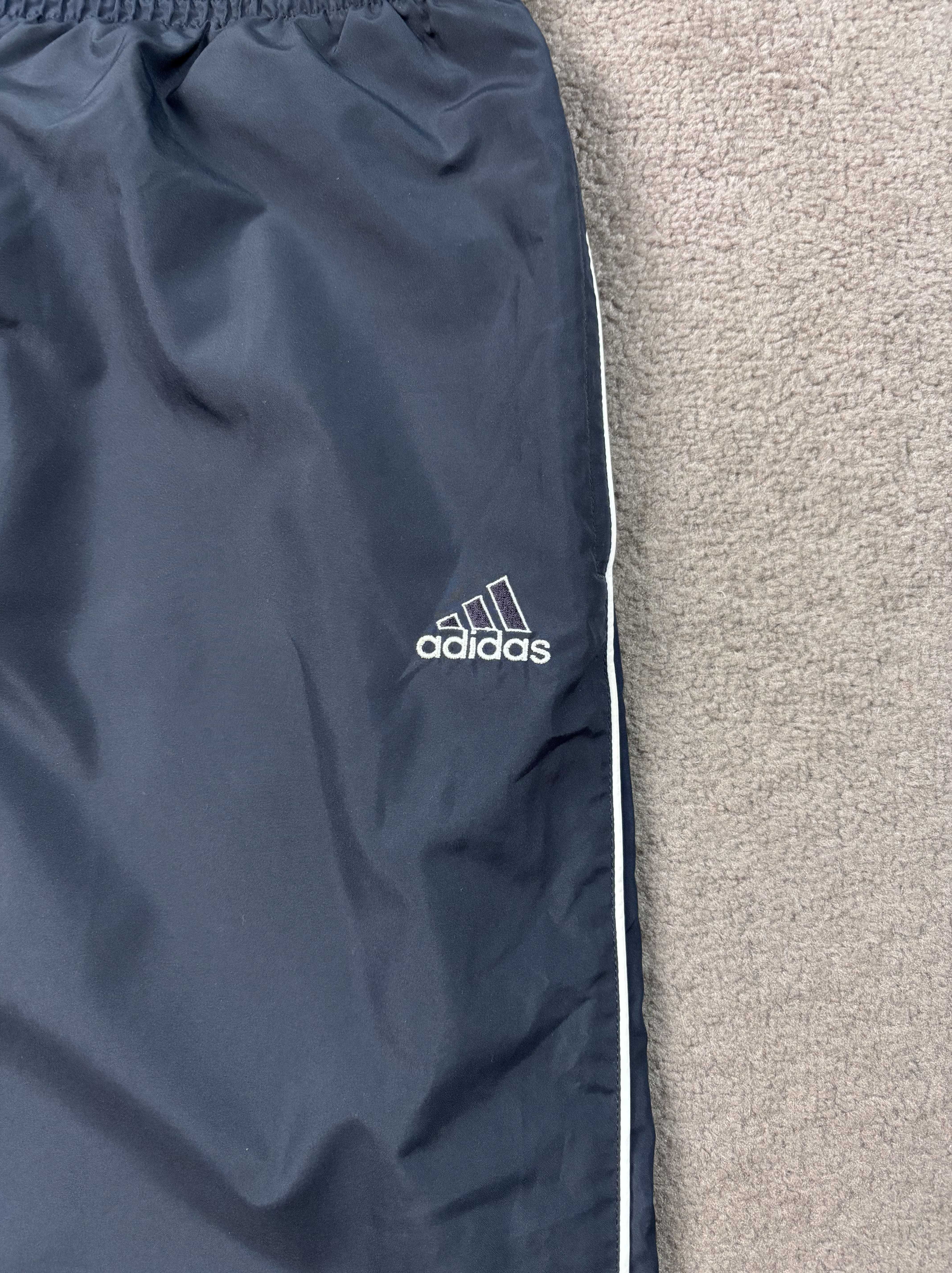 Spodnie Dresy Adidas L Granatowe Vintage Szelest Ściągacze