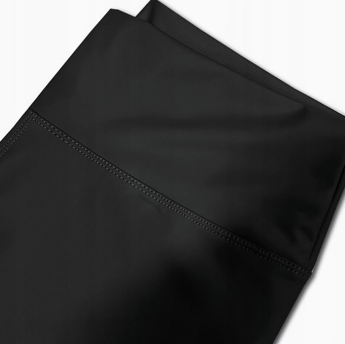 spodnie legginsy eko skóra wyszczuplające wysoki stan miego czarne s