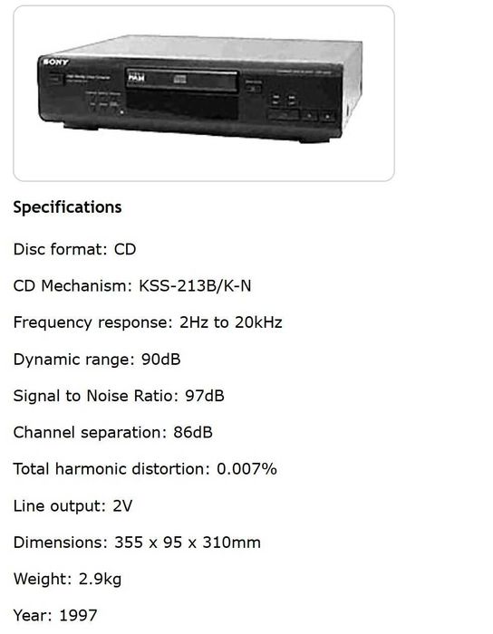 Leitor CD Sony CDP-M205