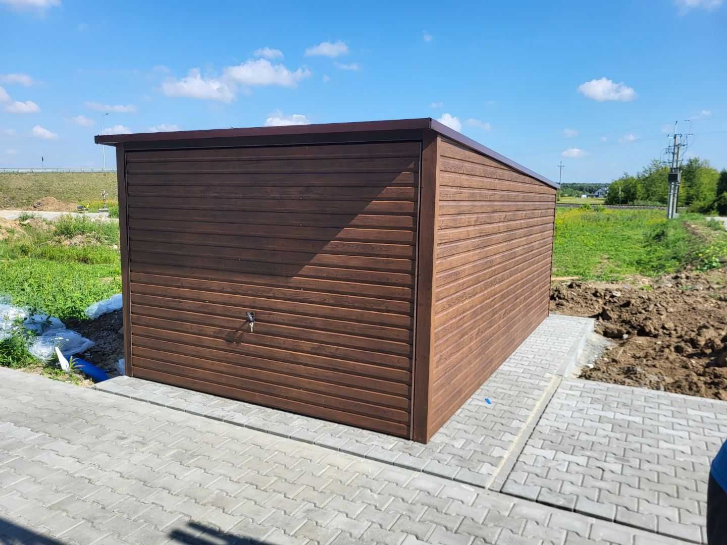 PROMOCJA Garaż 3x5 dach dwuspadowy Antracyt Drewnopodobny Dostawa Raty