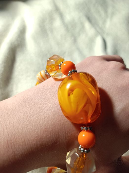 Pomarańczowy Naszyjnik, wisiorek, wisior