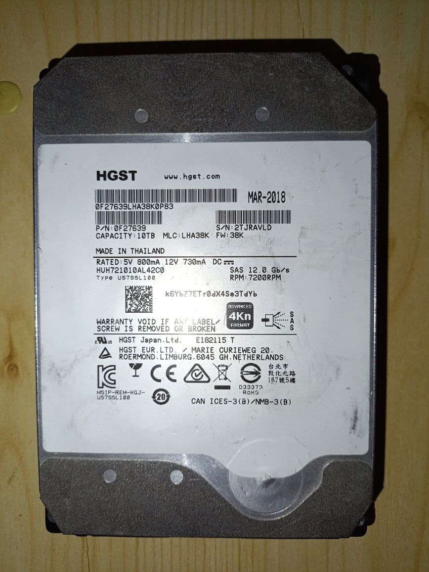 Жёсткий диск HGST 10tb sas 3