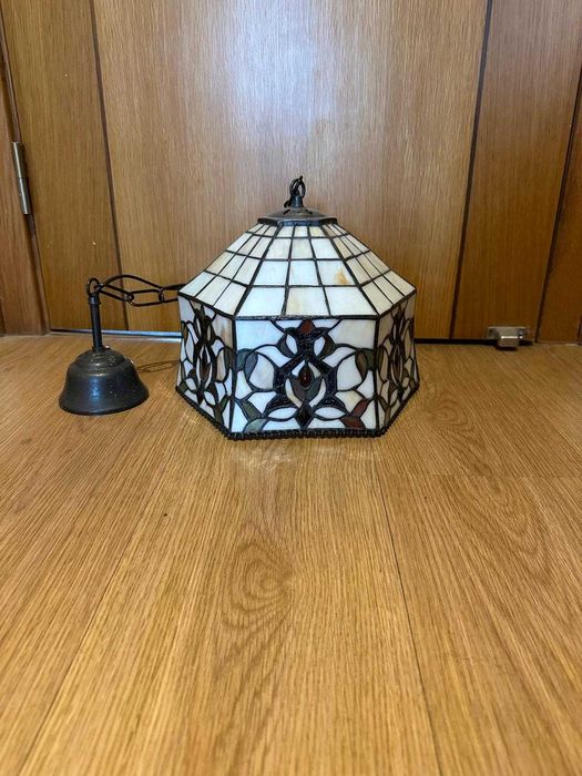 Candeeiro de Teto Estilo Tiffany em Vidro Colorido