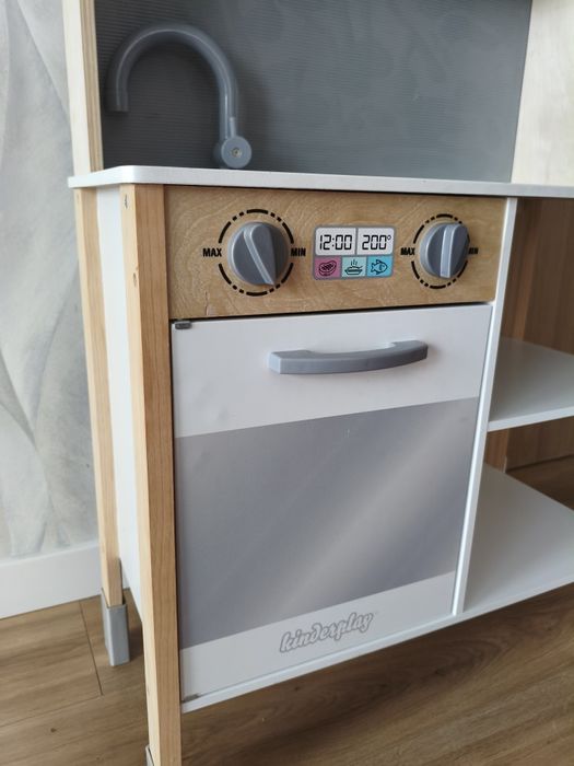 Drewniana Kuchnia dla dzieci Kinderplay zlew okap dźwięk