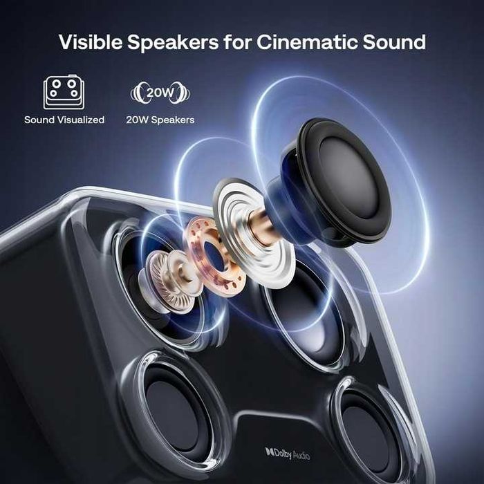 Inteligentny projektor z Google TV, 4K Aurzen Boom Mini 4 w 1 DB Audio