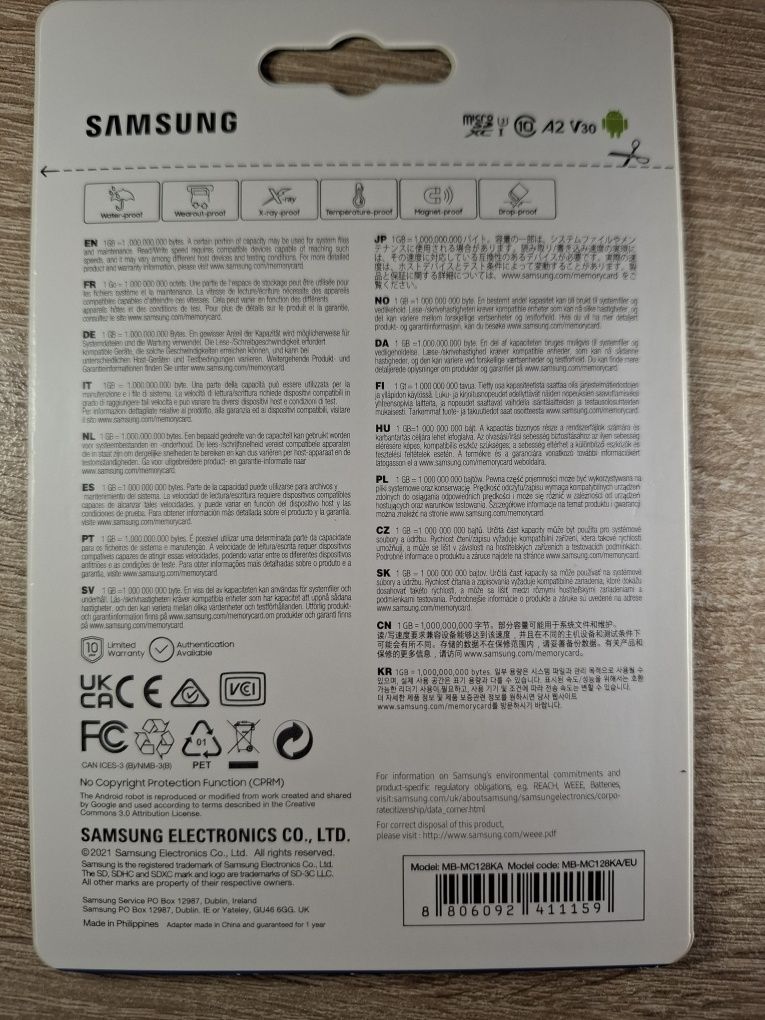 Карта пам'яті SamsungEvoPlusmicroSDXC128GBUHS-I U3V30A2+адаптер
