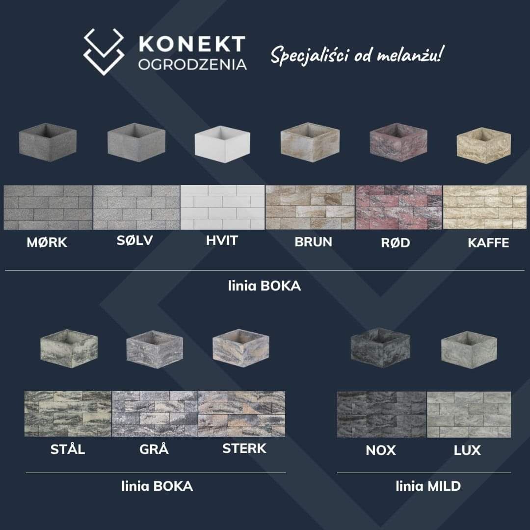 Nowoczesne bloczki KONEKT ogrodzenie pustaki BOKA HVIT +REALIZACJA