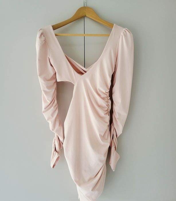 Oh Polly Rozm S Sexy Sukienka z Wycięciami Pudrowy Roz