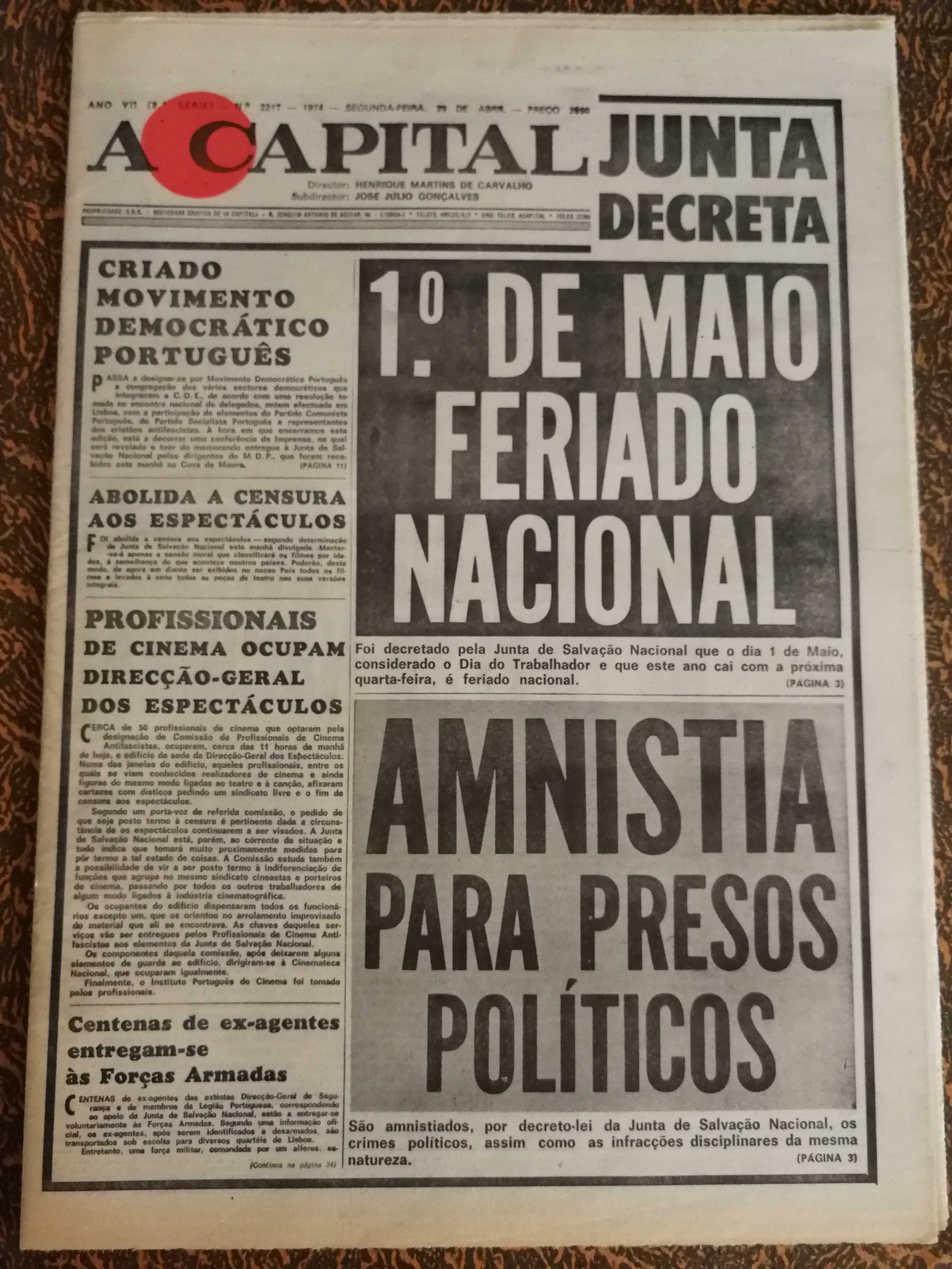 A Capital  25 de abril de 1974