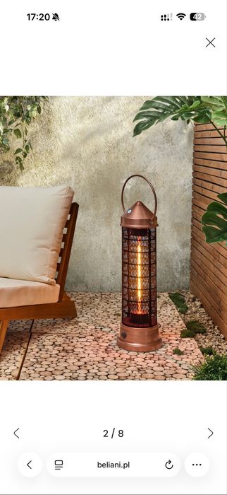 Promiennik na podczerwień wolnostojący LLAIMA 1800 W Miedziany