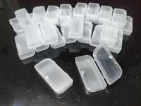 Pequenas caixas transparentes para arrumação - 95x45x20mm
