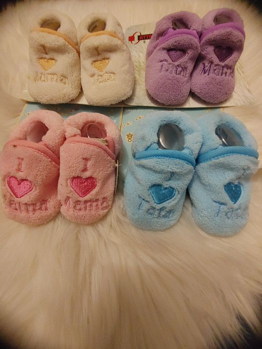 Cudne polskie cieplutkie buciki skarpetki dla niemowląt ,0-6 miesięcy
