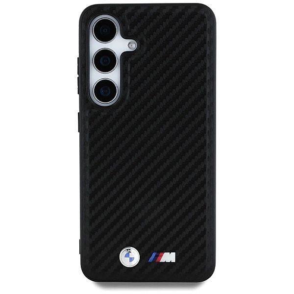 Etui BMW Leather Carbon MagSafe na Samsung Galaxy S25+ - czarne