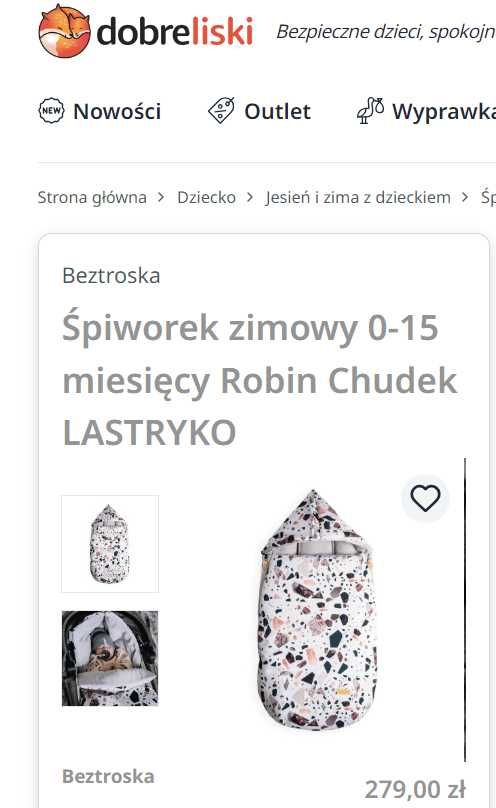 Śpiworek Robin Chudek Lastryko marki Beztroska STAN IDEALNY!