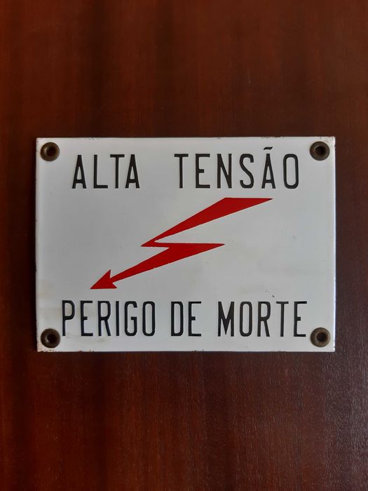 Placa esmaltada Alta Tensão Águia (Portugal) séc. XX