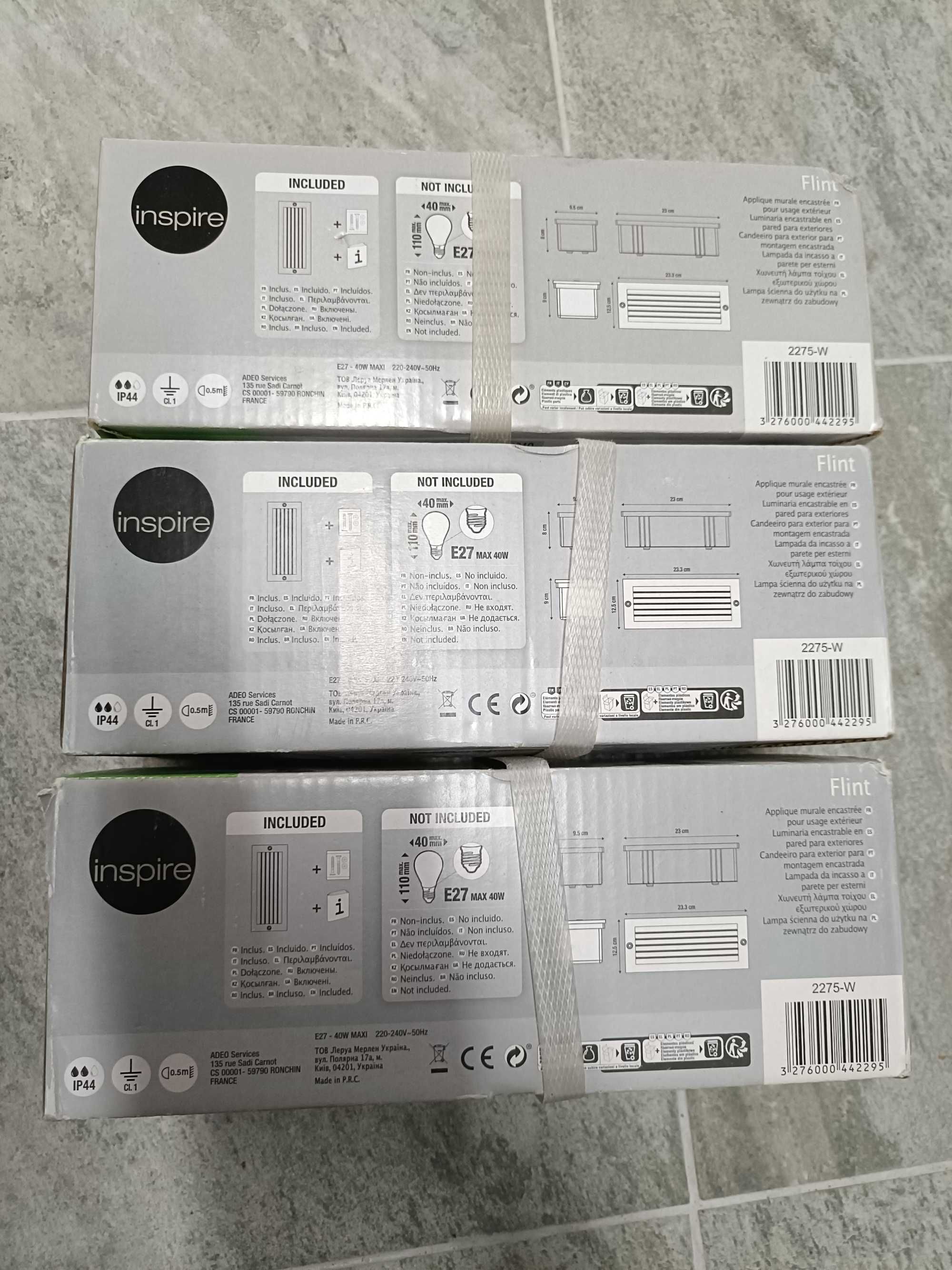 3 Focos de encastrar INSPIRE FLINT E27 Branco
