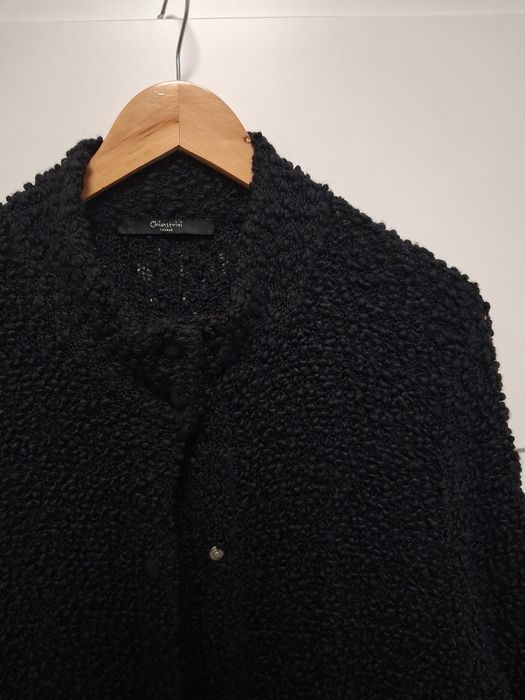 Made in Italy kardigan długi ciepły wełna jedwab M