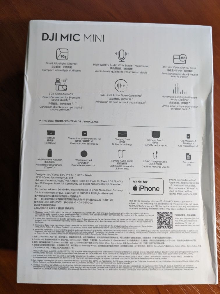 Запакований Dji Mic Mini 2tx+1rx+case мікрофон радіосистема пєтлічка