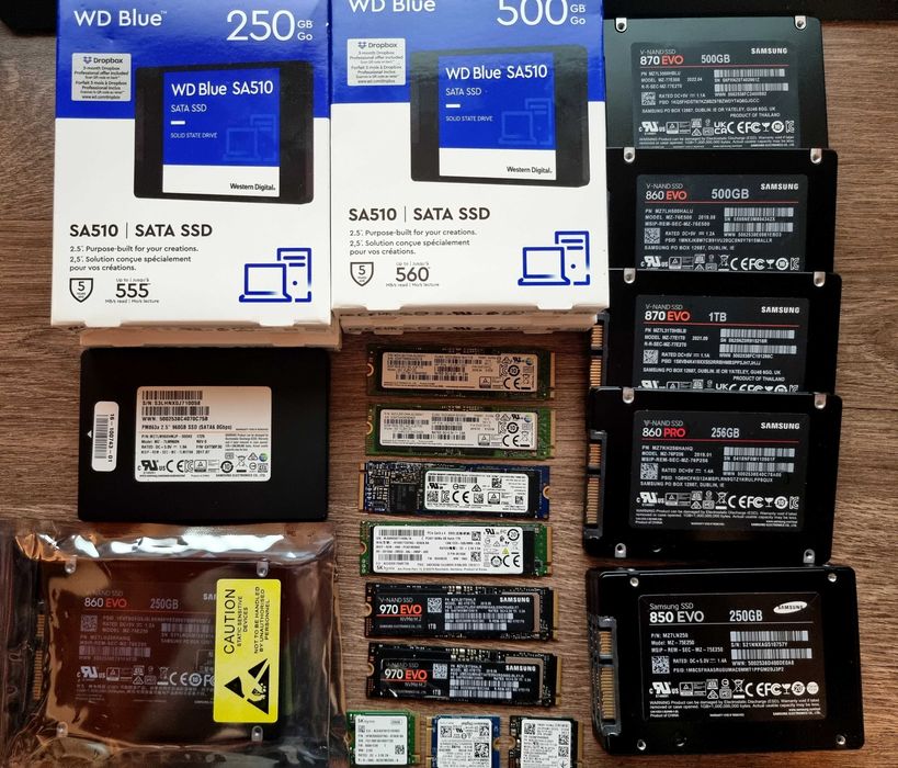 2.5 M.2 SSD диск 250GB 500GB Samsung EVO PRO WD Kioxia Hynix