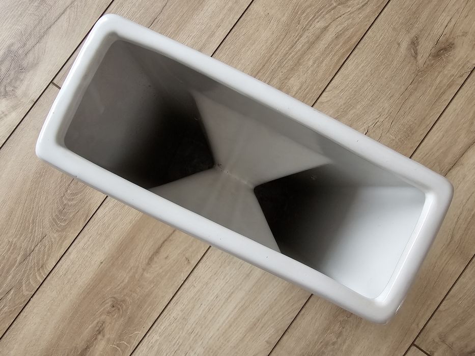 Duży ciężki wazon waza na kwiaty ozdobna prostokąt