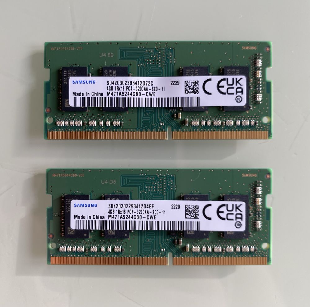 Оперативна памʼять для ноутбука ddr4 Samsung 4gb, ціна за пару, НОВА