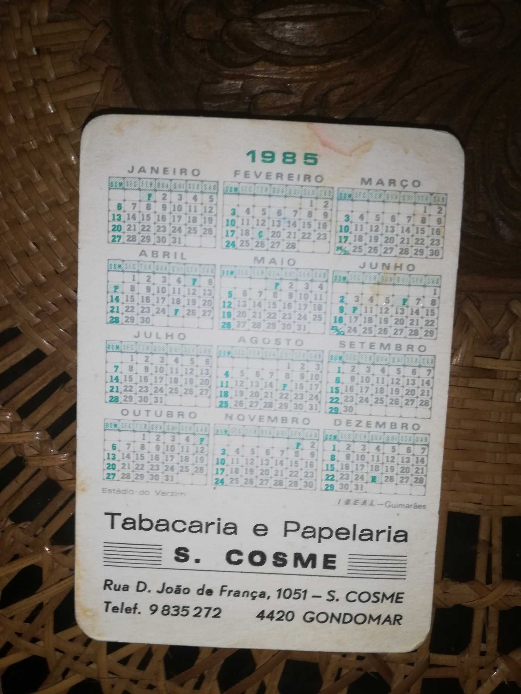 Calendário Varzim raro e antigo 1985