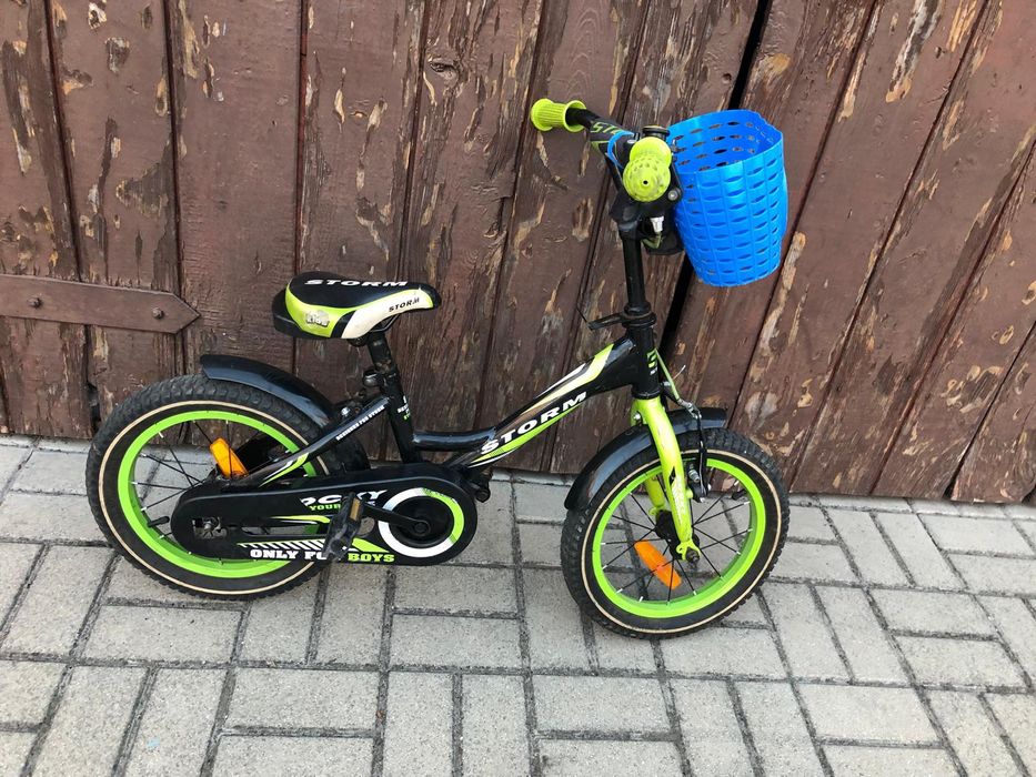 Rower rowerek storm chłopiec dzieciecy 14 " cali zielony czarny