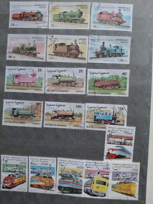 Марки поштові. Транспорт  Залізниця. 32 серії, 188 марок.