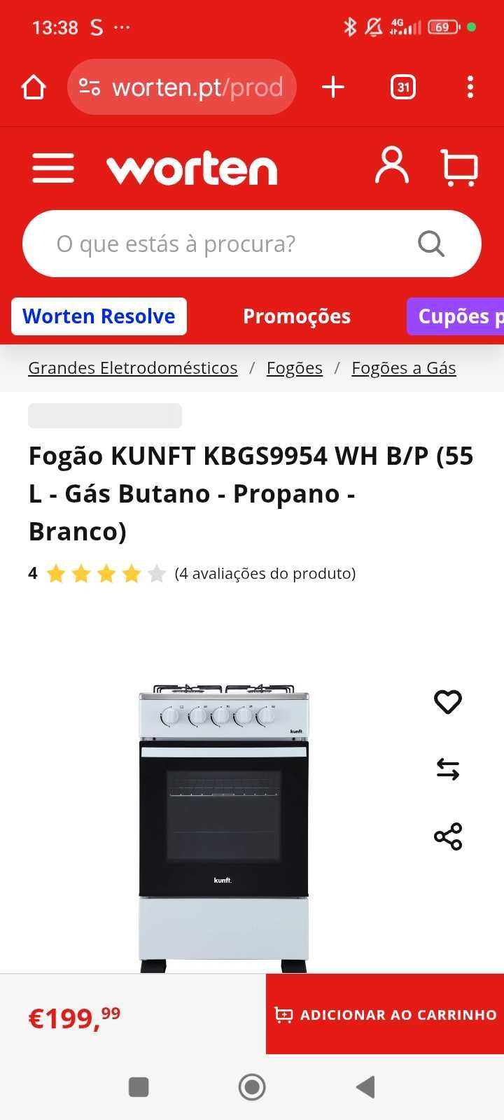 Fogão kunft novo