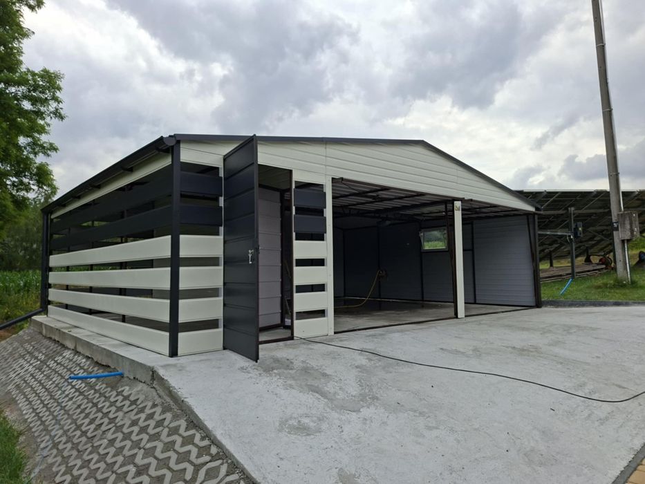 Garaże blaszane drewnopodobne