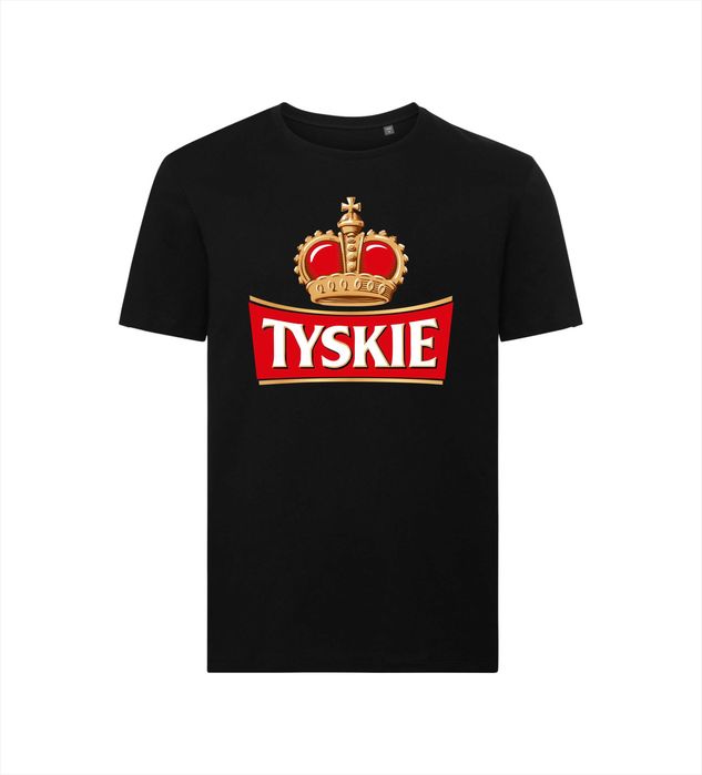 Piękna czarna koszulka TYSKIE (nowa) L