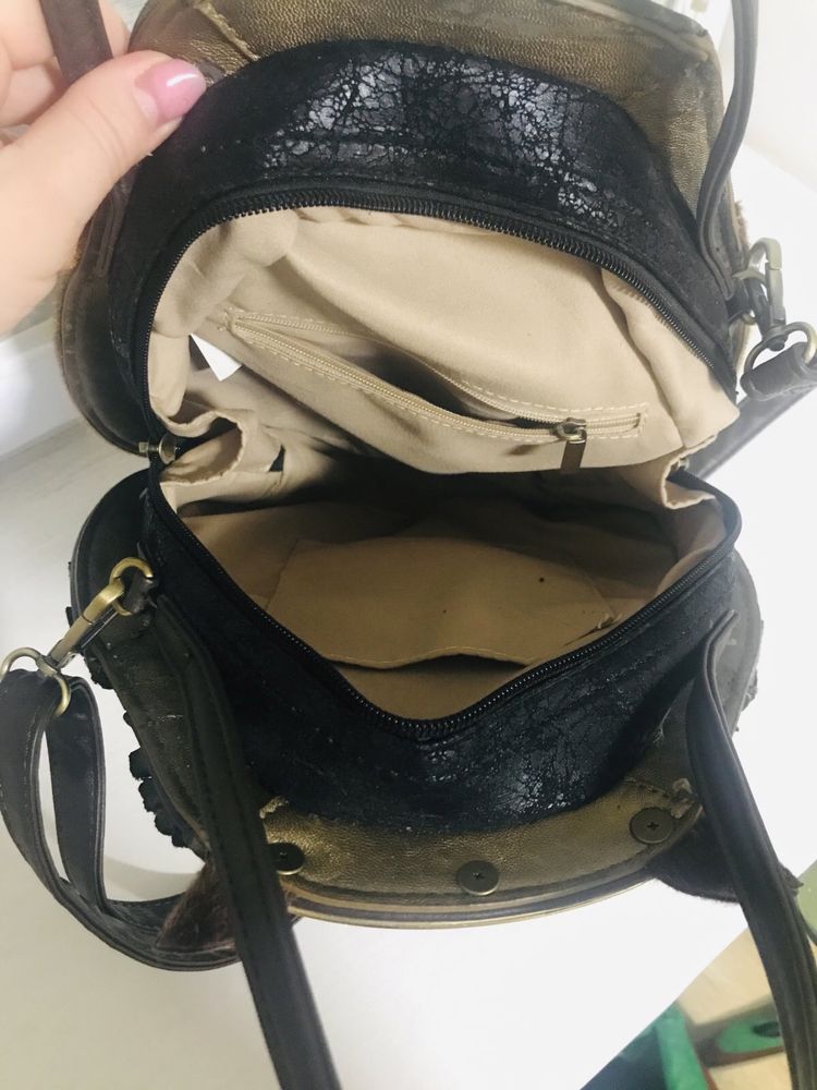 Необычная сумка Сова с  мехом