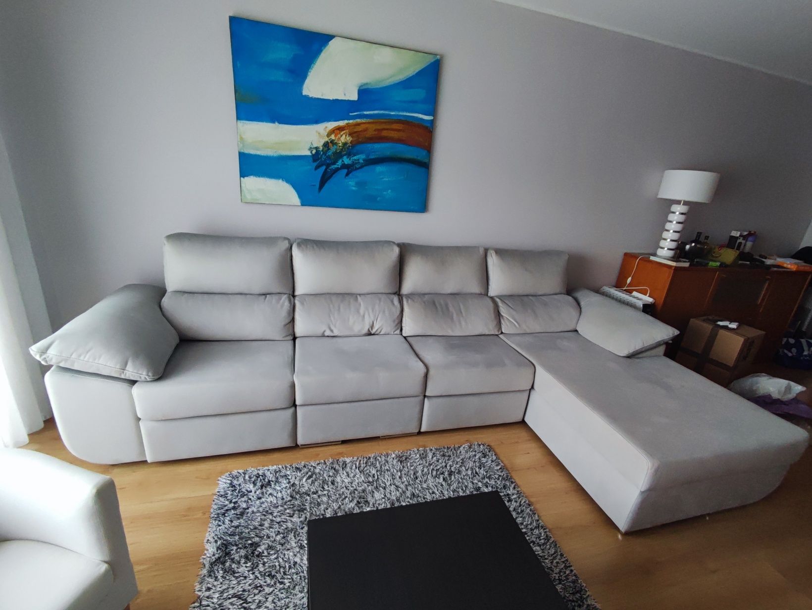 Sofá reclinável com chaise lounge