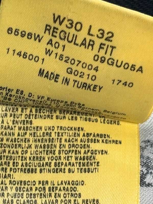 Wrangler Regular Fit W30 L32 Męskie Jeansy Czarne 100% Bawełna Denim