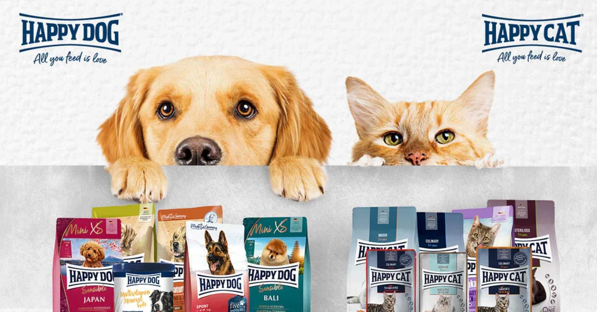 Happy dog, Happy cat сухой корм для собак и котов!