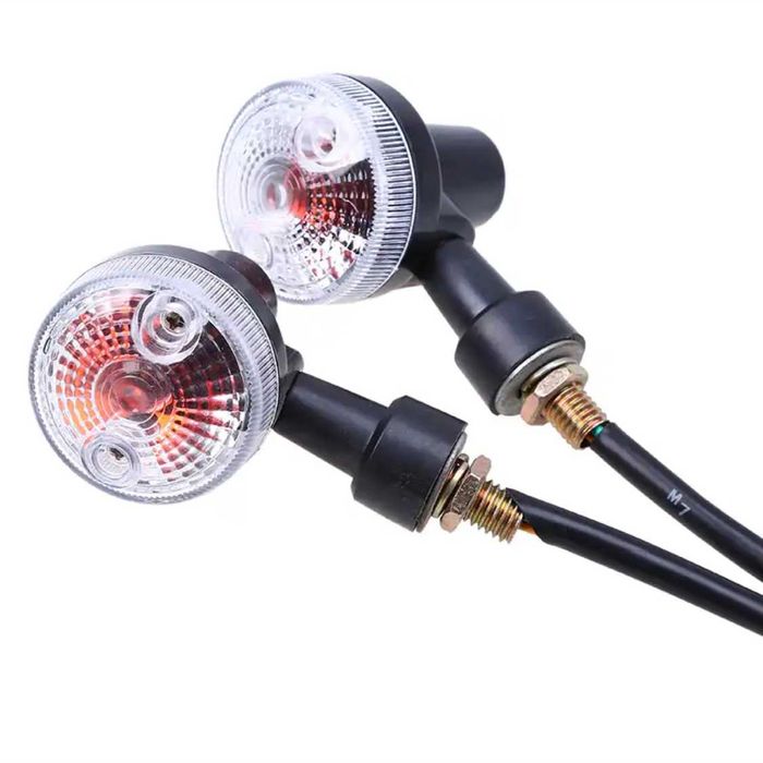 Piscas Redondos com Lâmpada de Filamento - Luz Âmbar Universal 12V