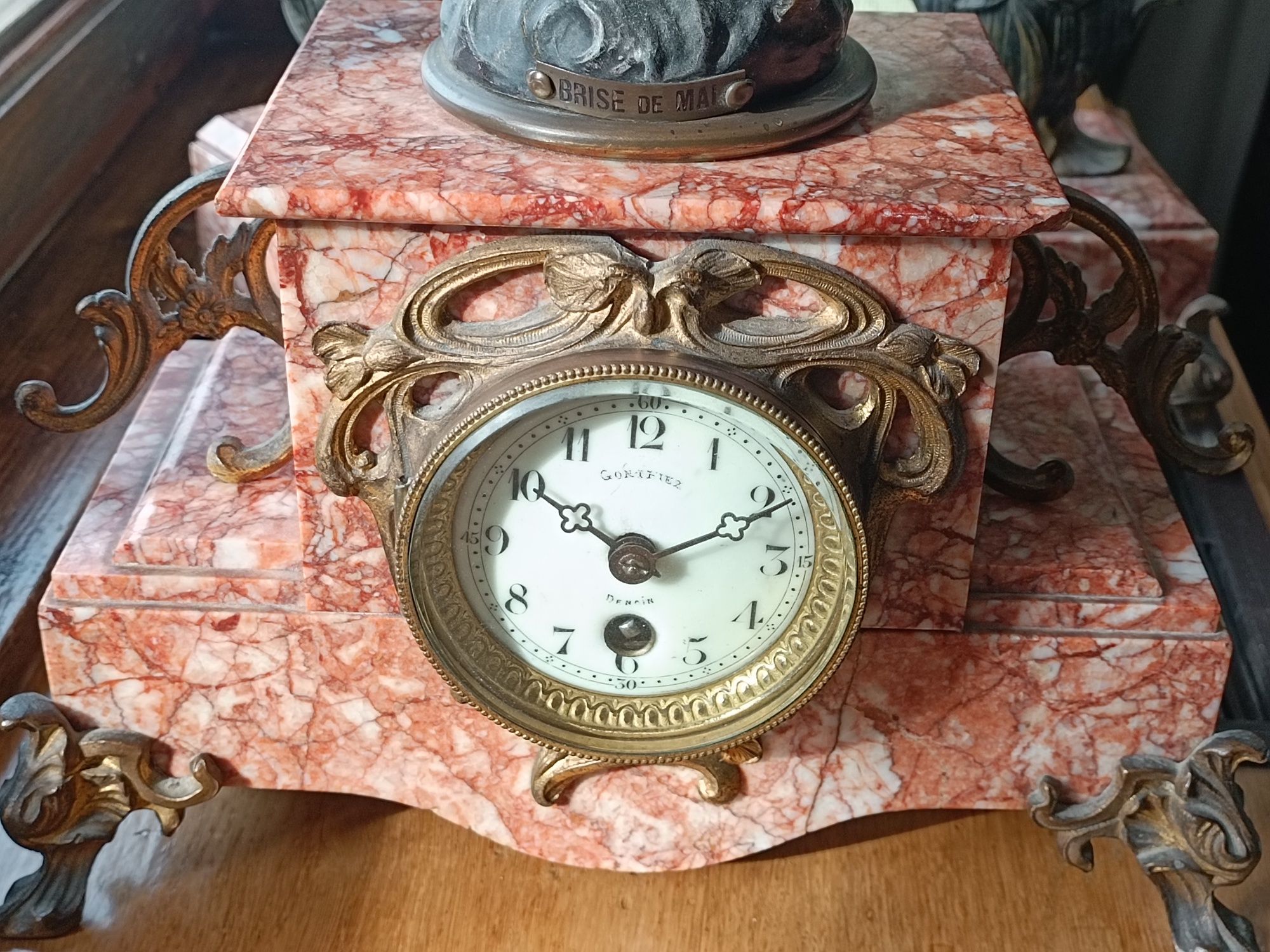 Годинник часы канделябры подсвечник мрамор механика