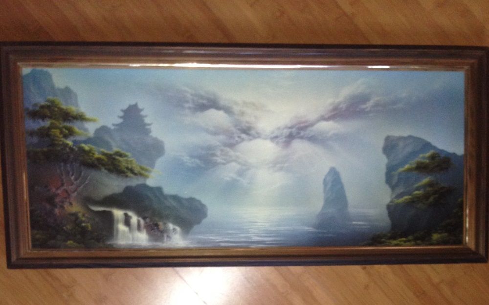 Картина с объемными рельефными элементами.Размер 40*90*5