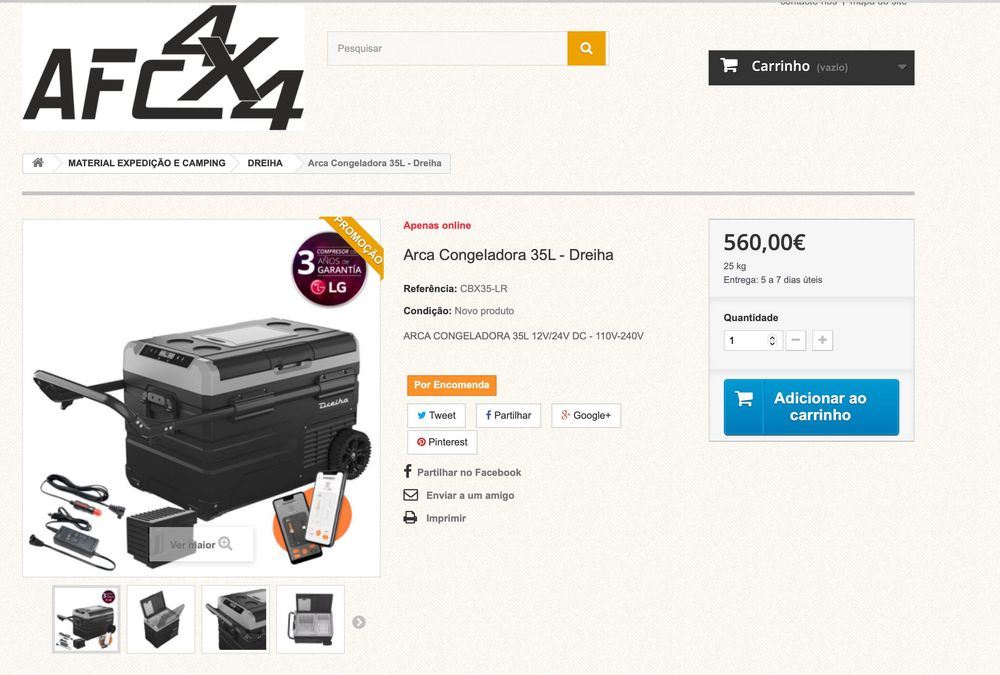 Arca  com bateria Dreiha 35l duas zona independentes