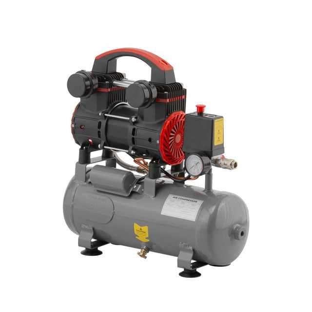 Компресор 9 л, 220 В, безмасляний, 2 циліндра. INTERTOOL PT-0015.