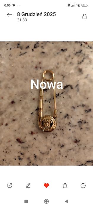 Nowa broszka złota ozdobna agrafka z meduzą