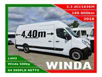 Renault Master L4H3 Winda 500kg *64999zł NETTO* 2,3dCi/163KM  Klimatyzacja, Tempomat, Airbag kierowcy, Bluetooth