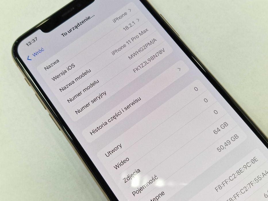 Iphone 11 PRO MAX 64GB/ Gold/ 100%/ Gwarancja/ Grade A- + ładowarka