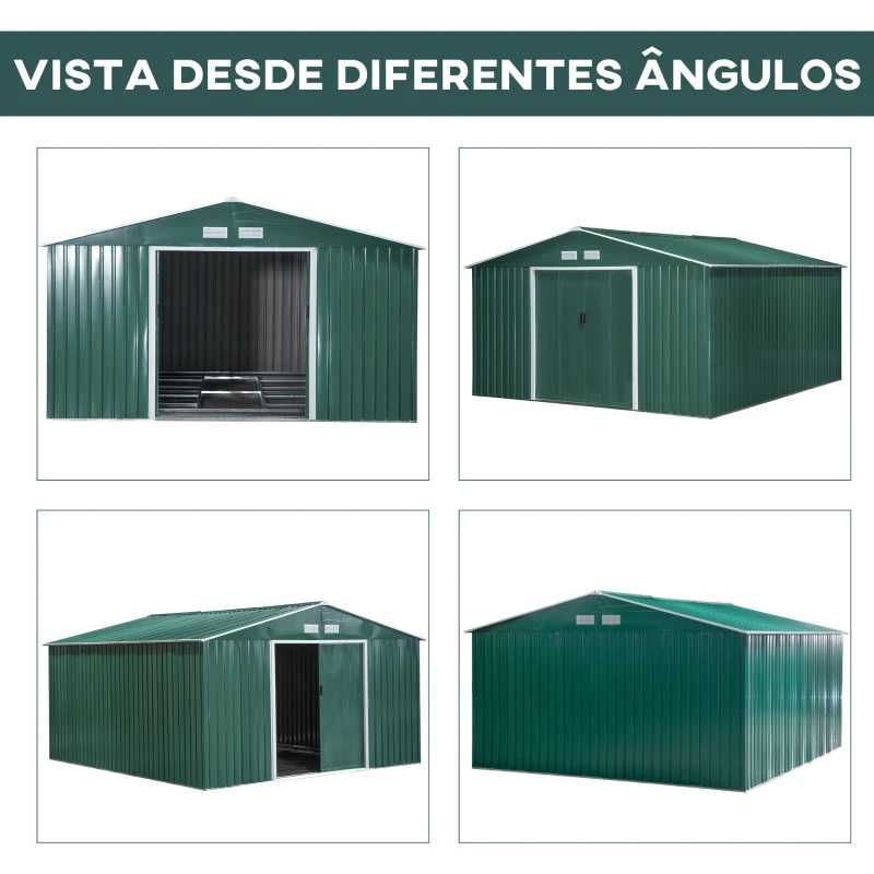 Abrigo de Jardim Metálico 340x386x200cm