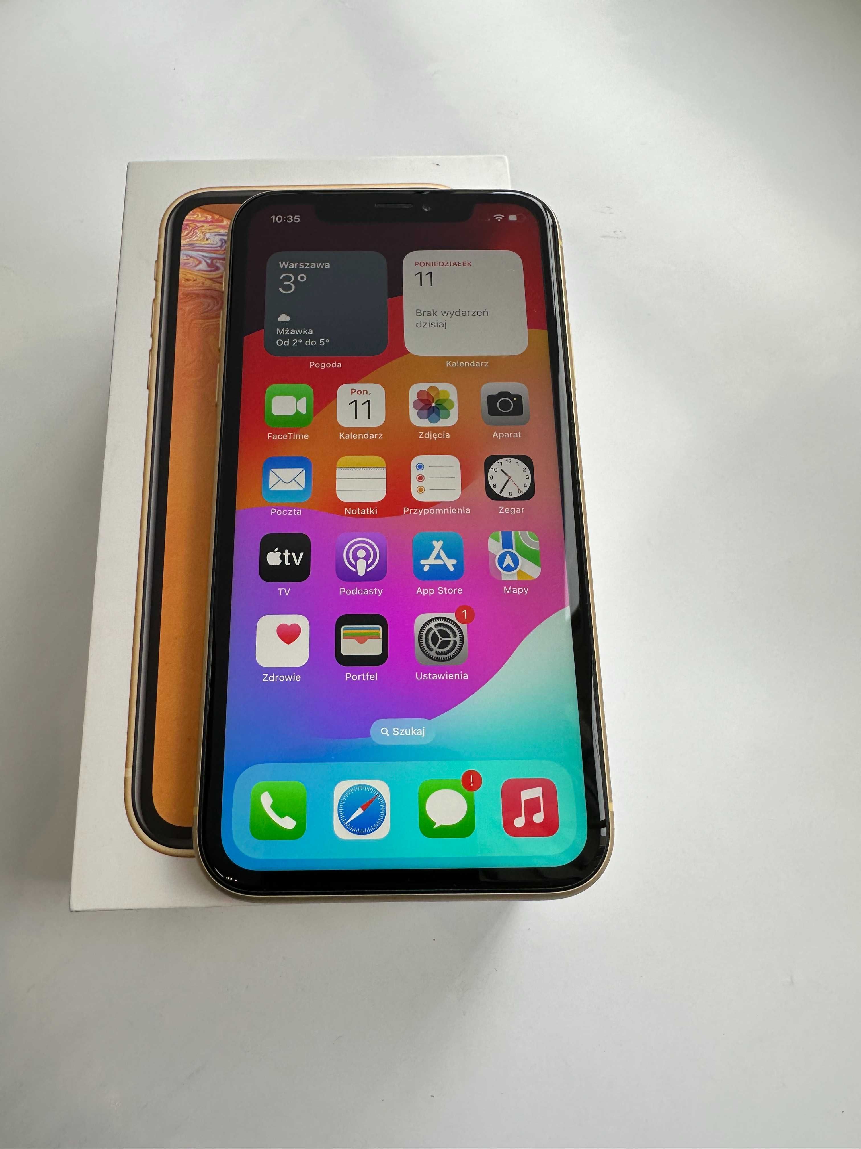 iPhone XR, Yellow, 64 GB, gwarancja