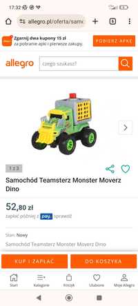 Samochód Teamsterz Monster Moverz Dino